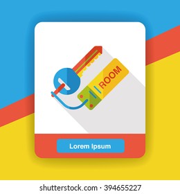 hotel key flat icon