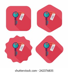 hotel key flat icon with long shadow,eps10