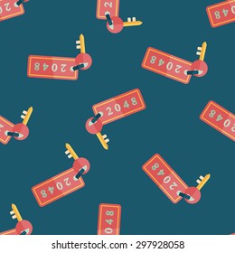 hotel key flat icon seamless pattern background
