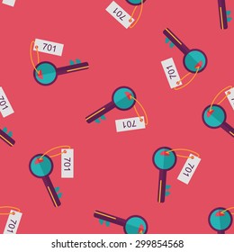 hotel key flat icon,eps10 seamless pattern background
