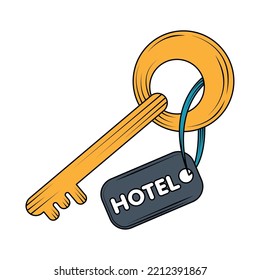 hotel key icon flat isolated