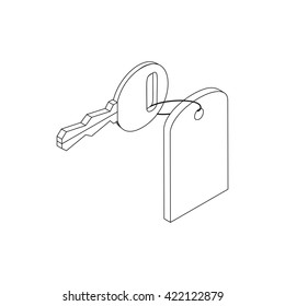Hotel key icon, isometric 3d style