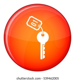 Hotel key icon in red circle isolated on white background vector illustration