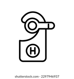 Hotel key icon. Trendy modern flat linear vector hotel key icon on white background from thin line hotel collection, editable outline stroke vector illustration