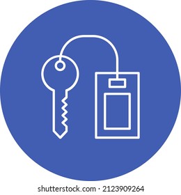 Imagen vectorial del icono de la clave del hotel. También se puede usar para aplicaciones web, aplicaciones móviles y medios impresos.
