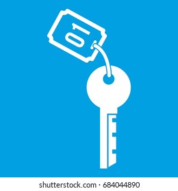 Hotel key icon white