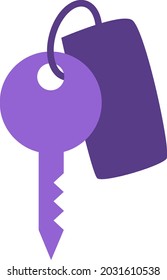 Hotel key, illustration, vector, on a white background.