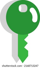 Hotel key, illustration, vector on a white background.