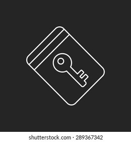 hotel key line icon