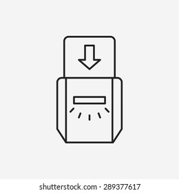 hotel key line icon