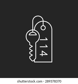 hotel key line icon