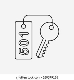 hotel key line icon