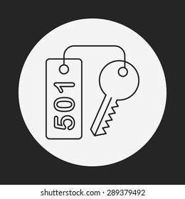 hotel key line icon