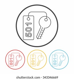 hotel key line icon