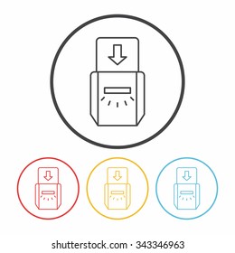hotel key line icon