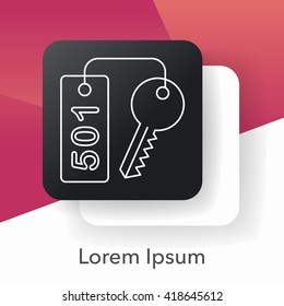 hotel key line icon