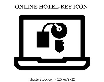 Hotel key search icon. Editable Hotel key search icon for web or mobile.