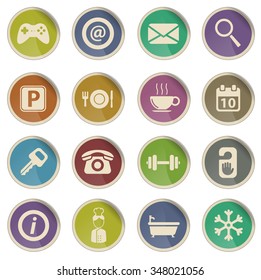 Hotel label icons for web