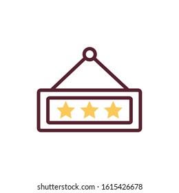 hotel label with star icon vector illustration design