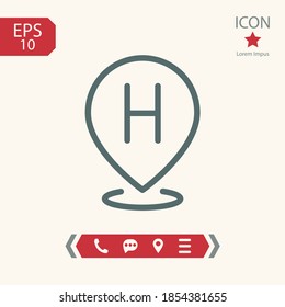 hotel line icon, outline vector illustration.