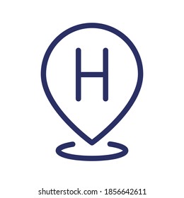 icono de línea de hotel, ilustración de vector de contorno.