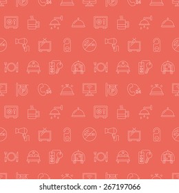 hotel line icon pattern set