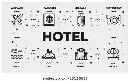 HOTEL LINE ICON SET