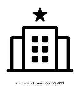 hotel line icon vector design template and illustration