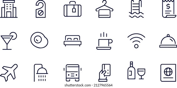 Hotel line icons vector design 