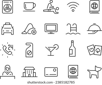 Hotel line Icons vector design