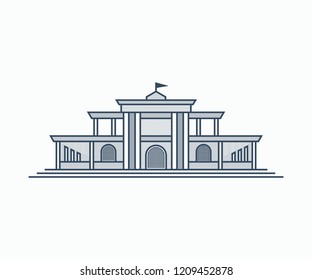 hotel line logo vector