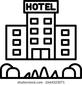 Hotel Line vector Icon Design
