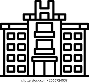 Hotel Line vector Icon Design