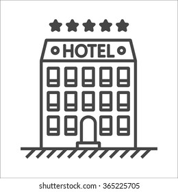 Hotel line vector icon. Isolated stock vector illustration.