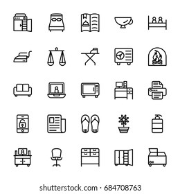 Hotel Line Vector Icons 12