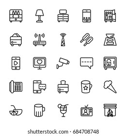 Hotel Line Vector Icons 