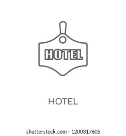 Hotel linear icon. Hotel concept stroke symbol design. Thin graphic elements vector illustration, outline pattern on a white background, eps 10.