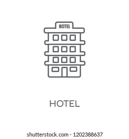 Hotel linear icon. Hotel concept stroke symbol design. Thin graphic elements vector illustration, outline pattern on a white background, eps 10.