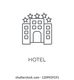 Hotel linear icon. Hotel concept stroke symbol design. Thin graphic elements vector illustration, outline pattern on a white background, eps 10.