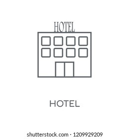 Hotel linear icon. Hotel concept stroke symbol design. Thin graphic elements vector illustration, outline pattern on a white background, eps 10.