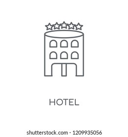 Hotel linear icon. Hotel concept stroke symbol design. Thin graphic elements vector illustration, outline pattern on a white background, eps 10.