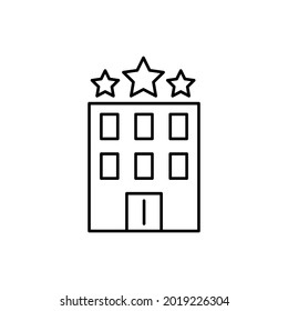 Hotel linear icon on white background. Vector illustration