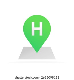 hotel location icon, colored flat vector. modern and minimalist design.