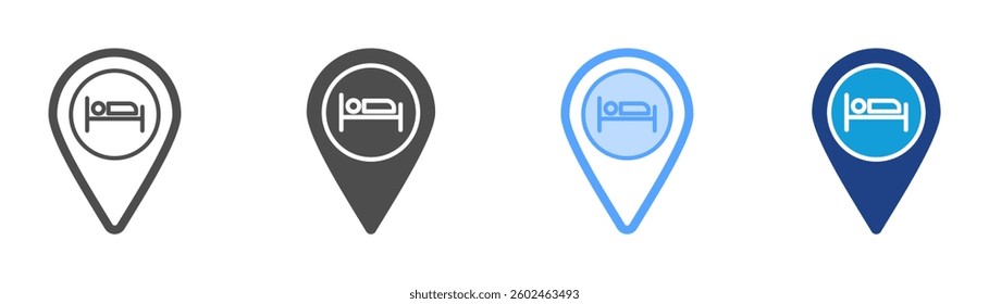 Hotel Location Icon Set Multiple Style Collection