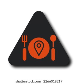 hotel location icon set on triangle 