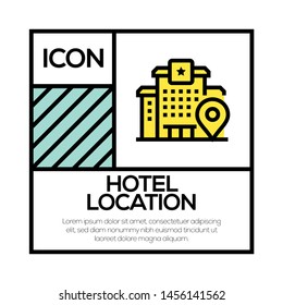 HOTEL LOCATION AND ILLUSTRATION ICON CONCEPT