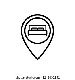 hotel, location, navigation  icon vector template