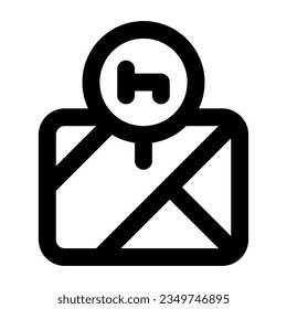Hotel location in outline icon. Gps, map, pin, marker