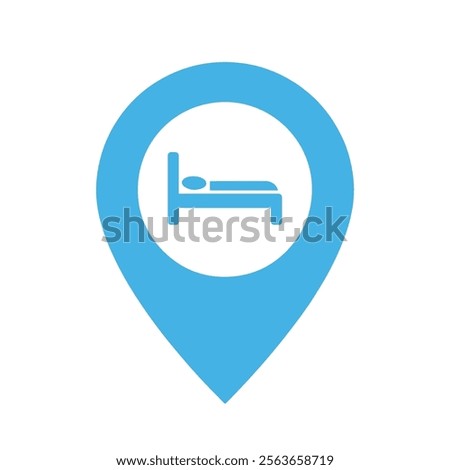 Hotel Location Pin Icon. Accommodation Finder Marker.