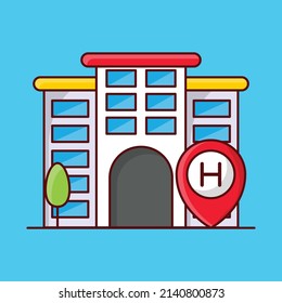 hotel location Vector illustration on a transparent background.Premium quality symbols. vector line flat  icon for concept and graphic design.